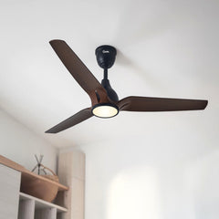 Qulik Nexa 56" Silent Series Energy Saving BLDC Remote Control Underlight Ceiling Fan (Dark Wood) | Q-6579-DW-UL