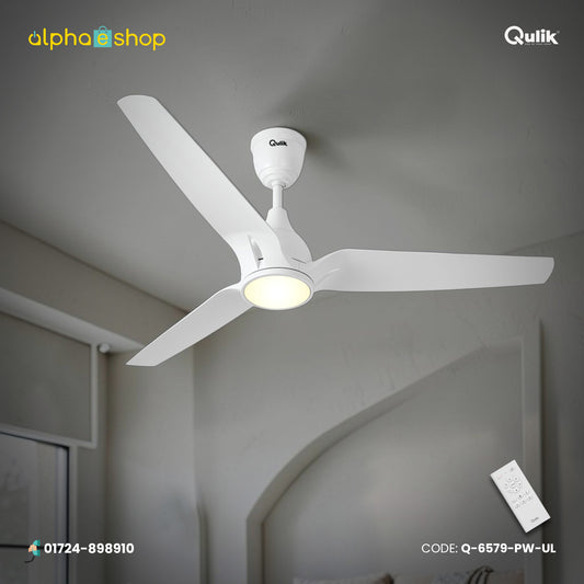 Qulik Nexa 56" Silent 3 ABS Blades Energy Saving BLDC With Remote Control Under-light Ceiling Fan (White) | Q-6579-W-UL