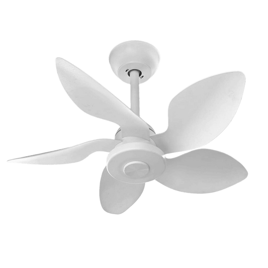 Qulik Flora 28"- Modern Decorative Silent ABS Blade with Remote Ceiling Fan (White) Q-D77089-W
