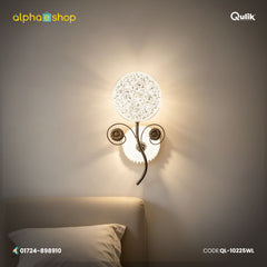 Qulik Gold Crystal Floral Disc Wall Light (QL-10225WL)