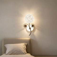 Qulik Gold Crystal Floral Disc Wall Light (QL-10225WL)