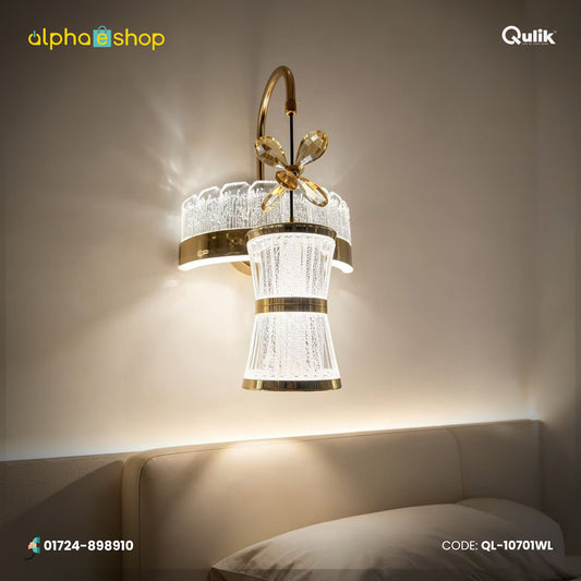 Qulik Gold Crystal Hourglass Wall Light (QL-10701WL)