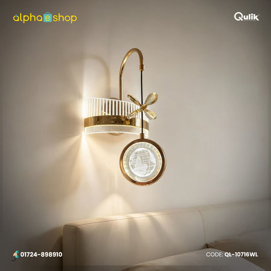 Qulik Gold Crystal Globe Wall Light (QL-10716WL)