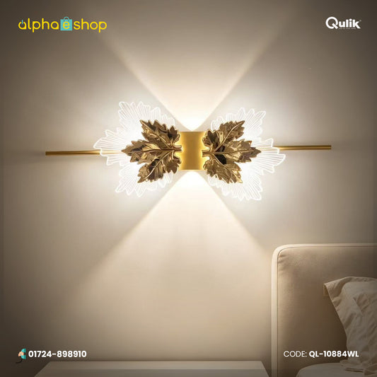 Qulik Crystal Maple Leaf Wall Light (QL-10884WL)
