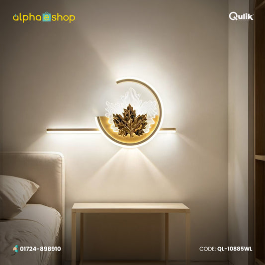 Qulik Gold Crescent Leaf Wall Light (QL-10885WL)