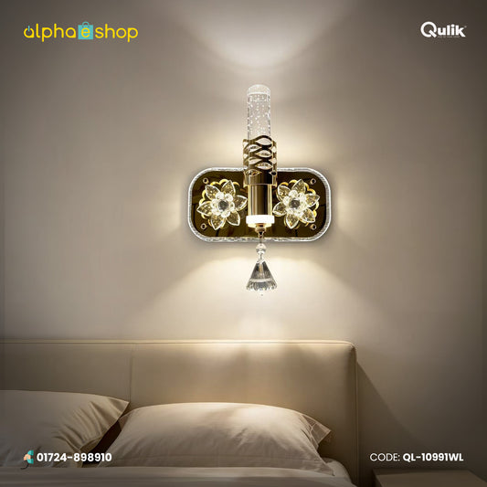 Qulik Gold Crystal Lotus Wall Light (QL-10991WL)