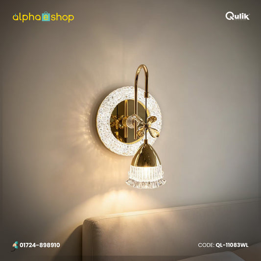 Qulik Gold Crystal Ring Bell Wall Light (QL-11083WL)
