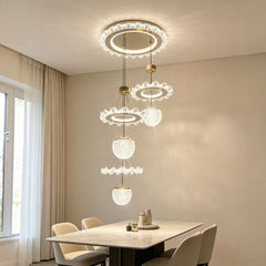 Qulik Gold Crystal Globe Ring Hanging Light (QL-2029HL)