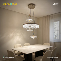 Qulik Gold Crystal Leaf Cascade Hanging Light (QL-2031HL)