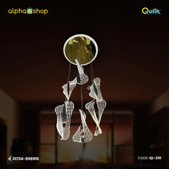 Qulik Modern Twisted Cascading Chandelier With Hanging Pendant Lights (QL-210)