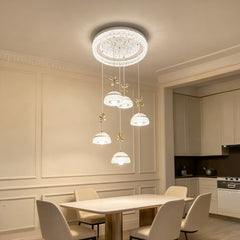 Qulik Gold Crystal Bell Cluster Hanging Light (QL-2291HL)