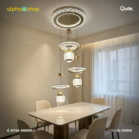 Qulik Gold Crystal Lantern Ring Hanging Light (QL-2398HL)