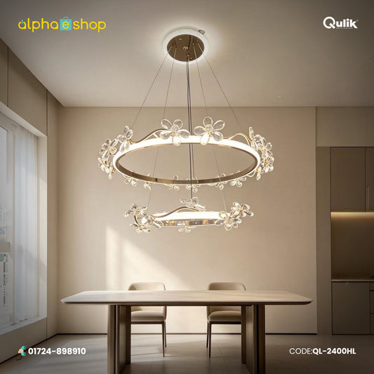 Qulik Crystal Flower Ring Hanging Light (QL-2400HL)