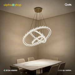 Qulik Gold Crystal Intertwined Ring Hanging Light (QL-2495HL)