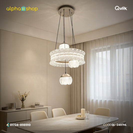 Qulik Gold Crystal Drum Pendant Hanging Light (QL-2497HL)