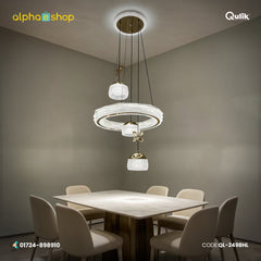 Qulik Gold Crystal Ring Cluster Hanging Light (QL-2498HL)