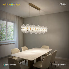 Qulik Gold Crystal Lotus Petal Linear Hanging Light (QL-2536HL)