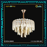 Qulik QL-3316-400 Modern Crystal Chandelier - Contemporary Design, Adjustable Lighting, LED Technology, 2-Year Warranty. Enhance your space with this stylish glass ceiling light.