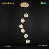 Qulik Modern Crystal Hanging Chandelier 6 Circle-shaped LED Ceiling Light (QL-3317-6)