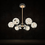 Qulik QL-3319-700-6 Circle-Shape Glass Ceiling Light - Modern Design, 3-Color Adjustable Light, 2-Year Warranty. Illuminate your space with this stunning modern crystal chandelier featuring six circles.