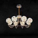 Qulik QL-3321-800-8 Circle-Shape Glass Ceiling Light - Contemporary Elegance, 3-Color Adjustable Light, 2-Year Warranty. Transform your space with this modern crystal chandelier featuring eight illuminating circles.