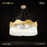 Qulik Modern Crystal Chandelier Decorative Pendant Hanging single layer 3 color LED Ceiling Light (QL-3325-500)