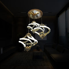 Qulik Modern Chandelier Decorative Hanging Modern 3 Semi Spiral LED Ceiling Light (QL-4266-3)