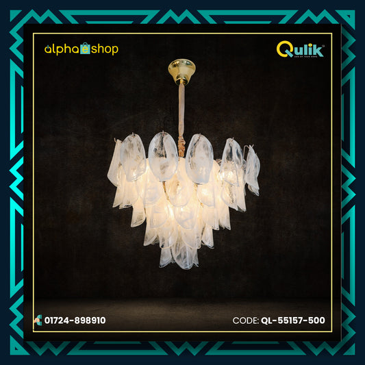 Qulik Modern Luxury Leaf Chandelier 5 Layer With Adjustable Hanging Length (QL-55157-500)