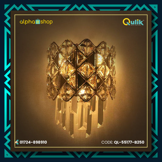 Qulik Modern Wall Lamp Basket Gold Plated Crystal Wall Appliques (QL-55177-B250)