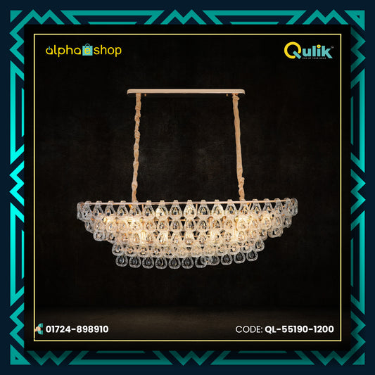 Qulik Modern Crystal Chandelier Decorative Pendant Hanging 5 layer 3 color LED Ceiling Light (QL-55190-1200)
