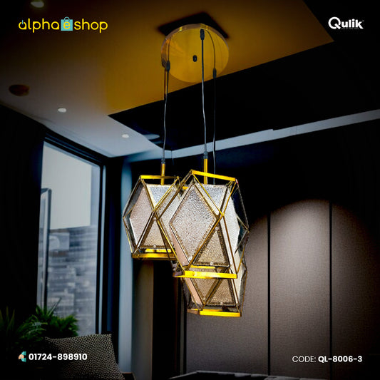 Qulik Modern GildEdge Cluster 3 Color Hanging Lights (QL-8006-3)