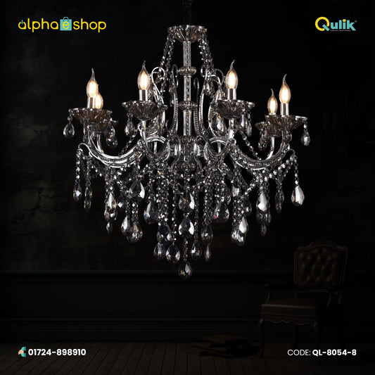 Qulik Modern Luxury Crystal Chandelier Pendent 8 Lamp (QL-8054-8)