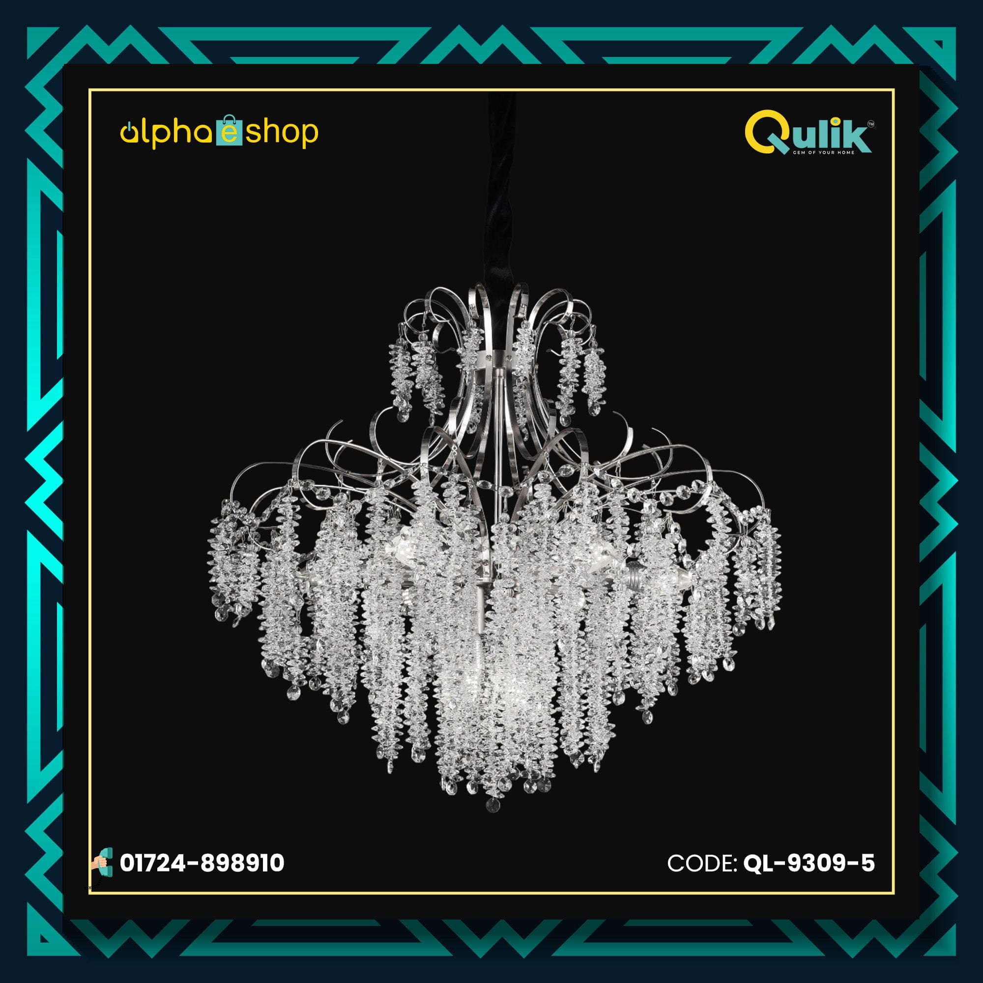 Qulik Baronial Beauty Luxury Decorative Chandelier 5 LED Ceiling Lights (QL-9309-5)