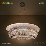 Qulik Modern Crystal Chandelier Decorative Pendant Hanging single layer 3 color LED Ceiling Light (D006-500)