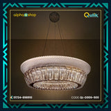 Qulik Modern Crystal Chandelier Decorative Pendant Hanging single layer 3 color LED Ceiling Light (D006-500)