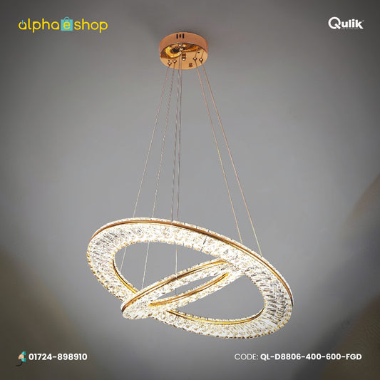 Qulik Modern Chandelier LED Light (French Gold)- (QL-D8806-400-600-FGD)