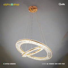 Qulik Modern Chandelier LED Light (French Gold)- (QL-D8806-400-600-FGD)