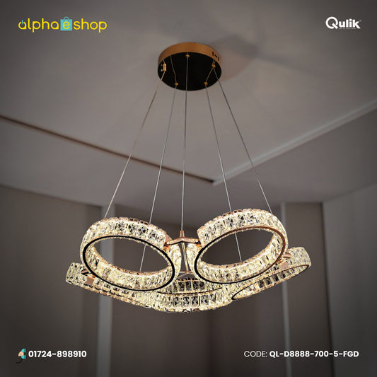 Qulik Modern Chandelier LED Light (French Gold)- (QL-D8888-700-5-FGD)