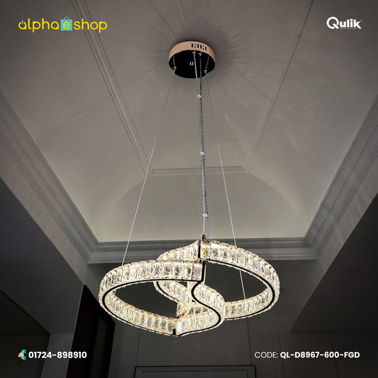 Qulik Crystal Chandelier LED Light (French Gold)- (QL-D8967-600-FGD)