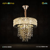 Qulik QL-H98184-500 Copper Semi-Flush Mount Ceiling Light - Modern Pendant Fixture for Garage, Lobby, Kitchen, Living Room, Hallway. Corded electric, not dimmable, halogen light source, polished finish. 2-year warranty. Available at Alphaeshop