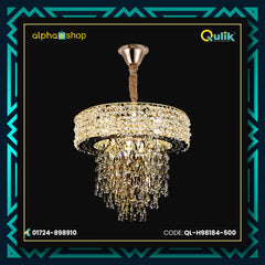 Qulik QL-H98184-500 Copper Semi-Flush Mount Ceiling Light - Modern Elegance, Brass, Glass, Crystal, 2-Year Warranty. Elevate your space with this modern and elegant copper ceiling light.