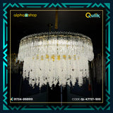 Qulik stainless steel luxury LED crystal chandelier light (QL-K7727-500)