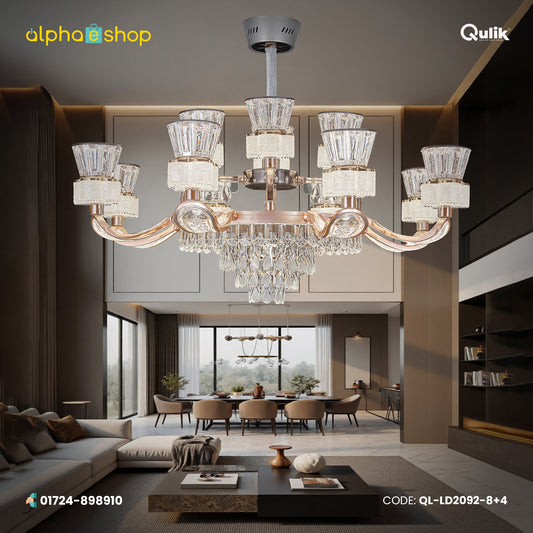 Qulik LED Crystal Chandelier Light (QL-LD2092-8+4)