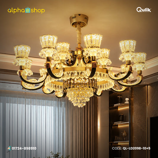 Qulik LED Crystal Chandelier Light (QL-LD2098-10+5)