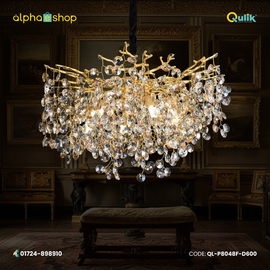 Qulik Opulence Drop Luxury Decorative Chandelier Electroplated Ceiling Lights (QL-P8048-D600)