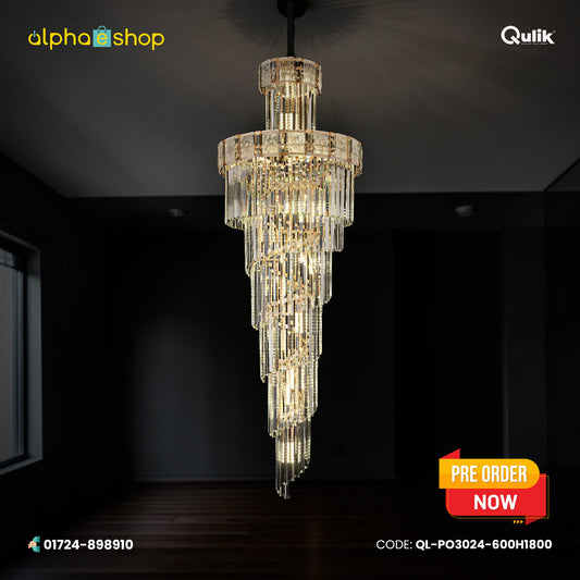 Qulik Modern Crystal Chandelier Light (QL-PO3024-600H1800)