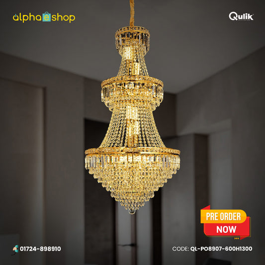 Qulik Modern Crystal Chandelie Modern Light (QL-PO8907-600H1300)
