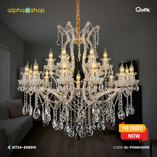 Qulik Modern Transparent Crystal Chandelier Light (QL-PONDL6008)