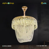 Qulik Modern Crystal Chandelier Decorative Pendant Hanging single layer 3 color LED Ceiling Light (QL-S695-500)