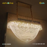 Qulik Modern Crystal Chandelier Decorative Pendant Hanging Double layer 3 color LED Ceiling Light (S695-800-300)